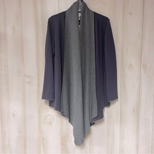 NWT Chico’s Cosmic Purple Gray Foldover Open Wrap Cardigan Jacket  Sz 2